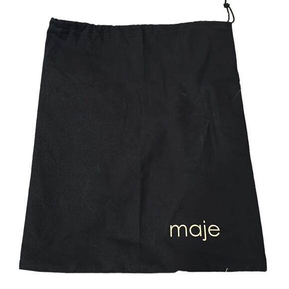 NWOB MAJE $360 Black Suede Studded Block Heel Open Toe Sandals size 36 US 6 - Picture 9 of 9